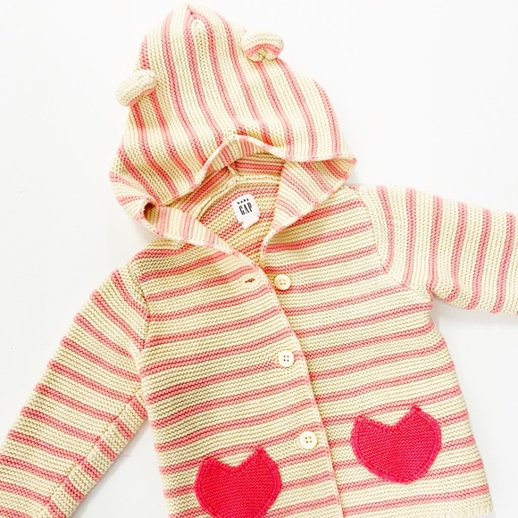 SOLD Gap Coral Frost Heart Sweater with Ears - Picture 2 of 7